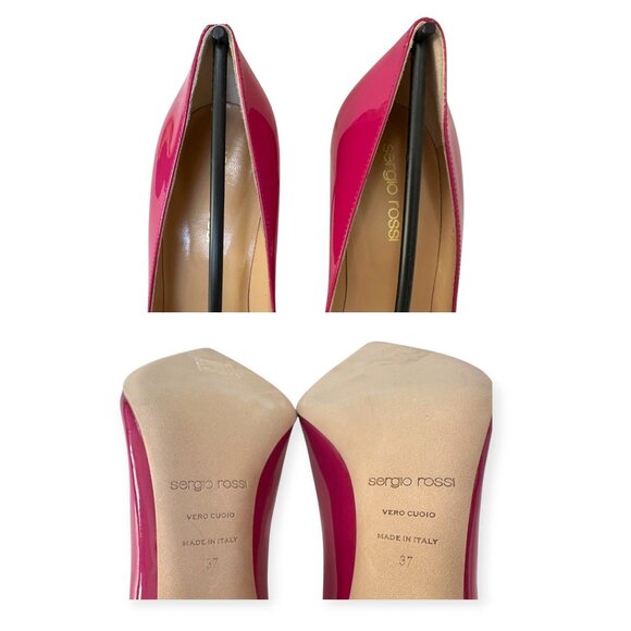 Sergio Rossi New Secret 090 Magenta Patent Pumps EU 37 / US 6.5-7 NIB - Picture 9 of 15